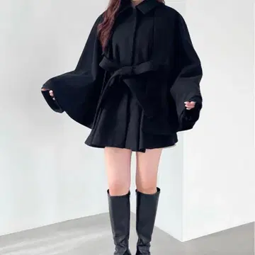 Heather 헤더 멀티WAY 케이프 미들 코트