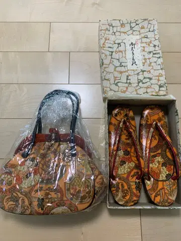 미사용 새상품 조리 기모노 가방 일본 정통의상 소품 아오이