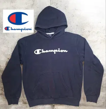 Champion 네이비 로고 후디 L 사이즈