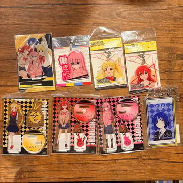 봇치 더 록크 클리어 스탠드 & 아크릴 키링 홀더 8개 세트