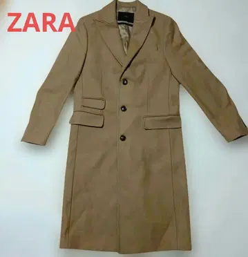 ZARA 베이지 체스터 코트 울 혼방 EU M