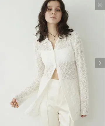 whim gazette THE PAUSE 스트레치 레이스 셔츠