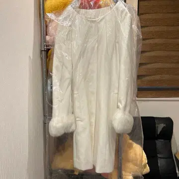 화이트 롱 코트 M