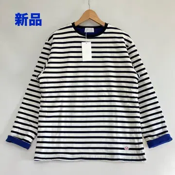 새상품 soglia 바스크 셔츠 x 플리스 크루넥 보더 L 사이즈