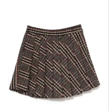 모니카 체크 플리츠 미니 스커트 베이지