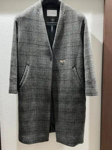 GREEN LABEL RELAXING 체크 무늬 롱 코트