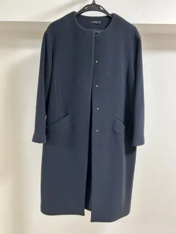 어반리서치 로쏘 캐시미어 혼방 노카라 롱 코트 네이비