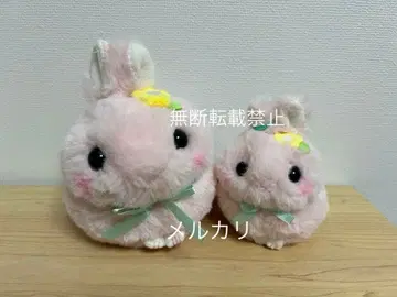 우사다마짱 플라워 LMC 복숭아처럼 포근한 토끼 봉제 인형 키링