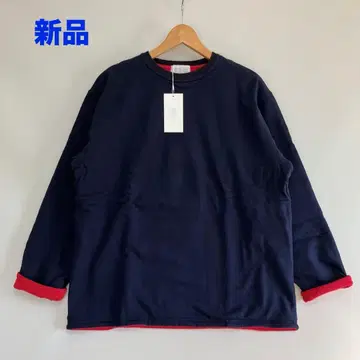 새상품 soglia 바스크 셔츠 x 플리스 크루넥 네이비 L 사이즈