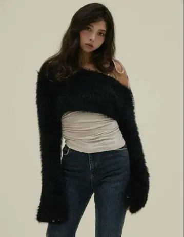 Aniya fluffy knit set black