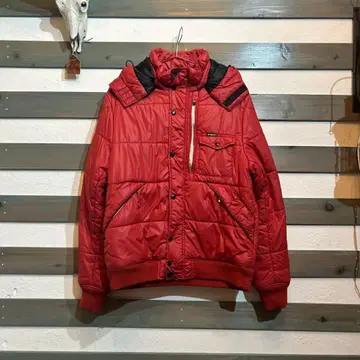 [ 레어 ] AVIREX VARSITY 후드 부착 다운 자켓 XL