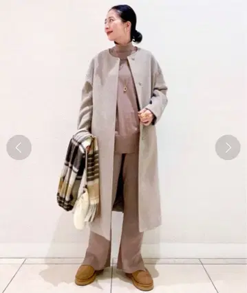 새상품급 JOURNAL STANDARD 슈퍼140 비버 노카라 코트