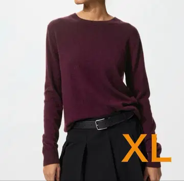 유니클로 캐시미어 크루넥 스웨터 레드 XL