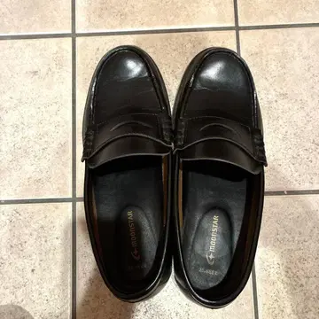 니시다이와 학원 통학 가죽 신발 몬스터 25.5cm EEE 블랙