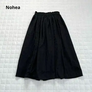 [ 노헤아 Nohea ] 플레어 스커트 롱 허리밴딩 심플 블랙 M