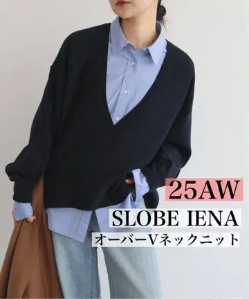 [ 25AW ] SLOBE IENA 슬로브 이에나 스무스 오버 V넥 니트