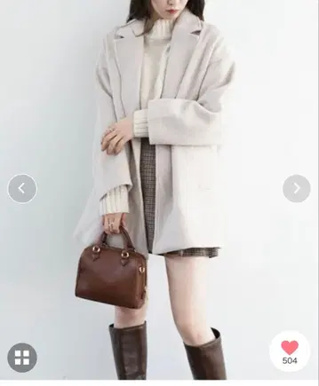 알시브 체스터 코트 울 그레이쉬 베이지