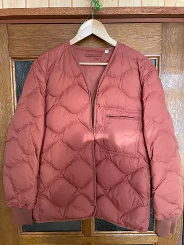 유니클로 U 퀼팅 다운 자켓 다크 오렌지 S