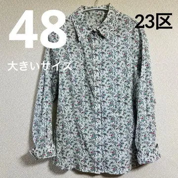 빅 사이즈 3L 23구 귀여운 플라워 프린트 셔츠 블라우스 48 사이즈