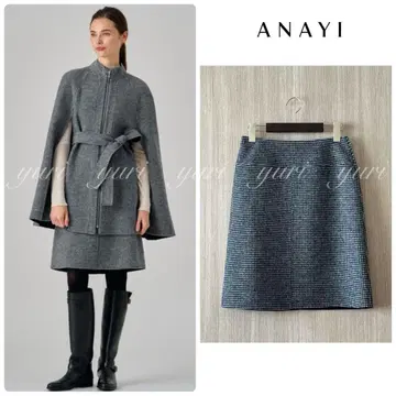 [ 977 ] 아나이 체크 리버 미니 스커트 화이트 블랙 36