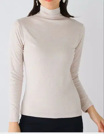 340. 천사의 면 쉬폰 울 플러스 보틀넥 이중 긴팔 풀오버