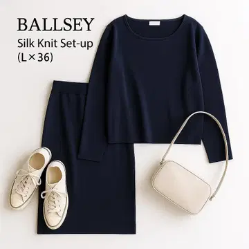 BALLSEY 보르지 실크 혼방 니트 셋업 네이비 L
