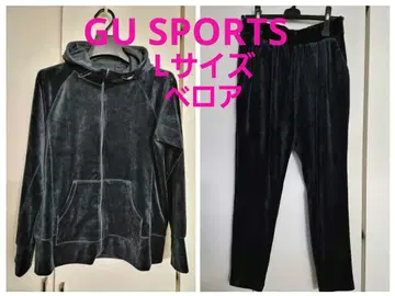 지유 GU 후드티 셋업 벨로아 L 블랙 지유 스포츠