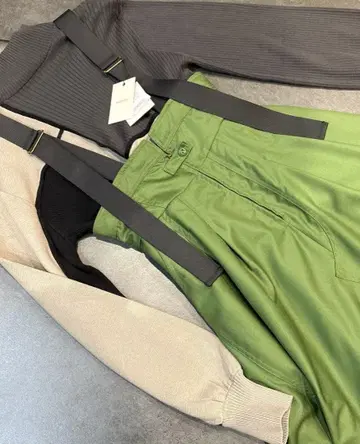 g'aime 새상품 리브 믹스 바이컬러 하이넥 니트탑