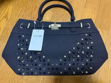 RESEXXY 캔버스 BIG 스터드 벨트 토트 (대) (BLK/MIX)