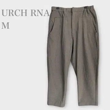 테이퍼드 앵클 팬츠 크롭 기장 브라운 계열 M 허리밴딩