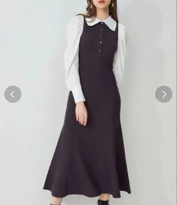 MERCURYDUO 파워숄더 니트 도킹 원피스