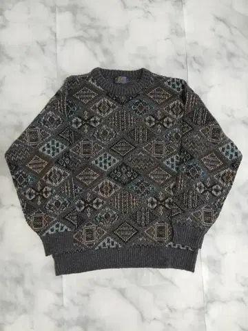 90s-002 올 패턴 스웨터 그레이 계열 L 사이즈