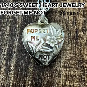 스위트하트 주얼리 물망초 실버 빈티지 목걸이 NAVY