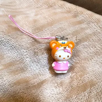 레어 헬로키티 x 타마쿠마짱 마킨 핸드폰 스트랩 끈 장식 핑크