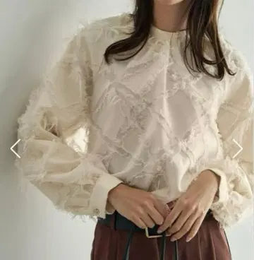 [ 스타일 델리 ] 패턴 장식 프린지 블라우스 에크루