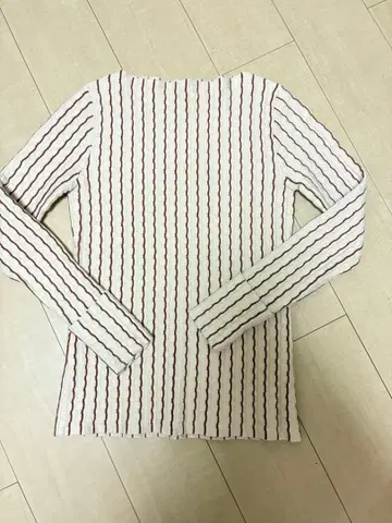 TODAYFUL 스트라이프 자카드 니트 리브 베이지 브라운 타이트