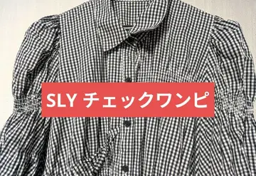완판템 SLY 셔링 프릴 셔츠 원피스 깅엄 체크