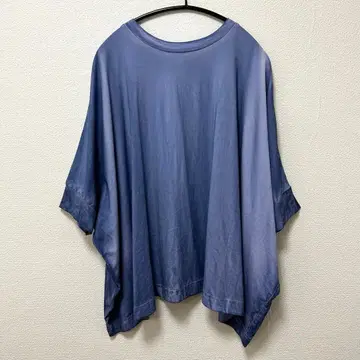 미즈이로 인디 크루넥 코쿤 풀오버 블루