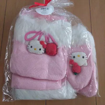 [ 새상품/골동품 ] 헬로키티 머플러 장갑 백 3세트 [ SANRIO ]