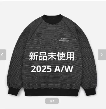 미사용 새상품 BORDER CREW NECK SWEAT (BLACK)