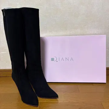 DIANA 블랙 롱 부츠 스웨이드 24cm
