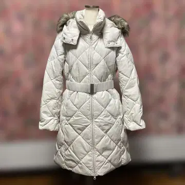 유니클로 아이보리 퀼팅 롱 코트 L