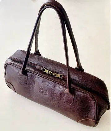 일비종떼 미니 가죽 보스턴 백 다크 브라운