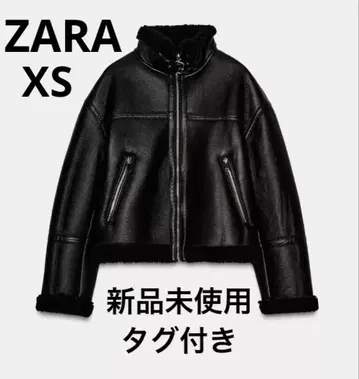 [ 완판템 ] ZARA 더블 페이스 페이크 양가죽 자켓 XS