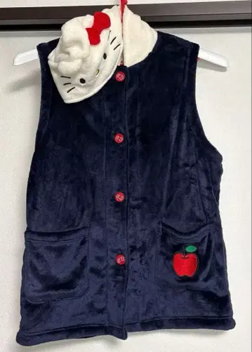 새상품 산리오 헬로키티 후드 부착 베스트 네이비 컬러