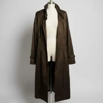 새상품급 코트 롱 M 광택 브라운 롱 코트 여성용