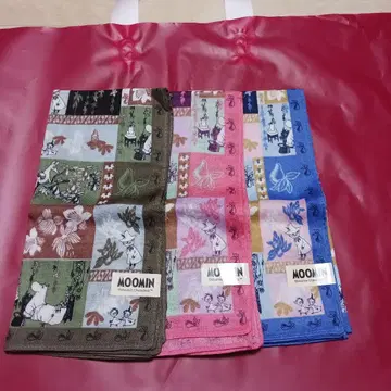 무민의 컬러풀한 대형 손수건 3종 세트