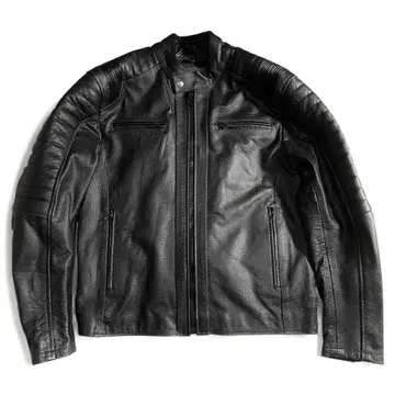 펀칭 레더 자켓 라이더 자켓 천연 가죽