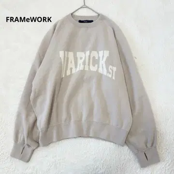 FRAMeWORK 자카드 로고 SWEAT 니트 맨투맨 베이지