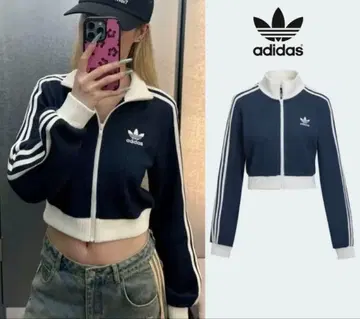 adidas 크롭 자켓 네이비 M 사이즈